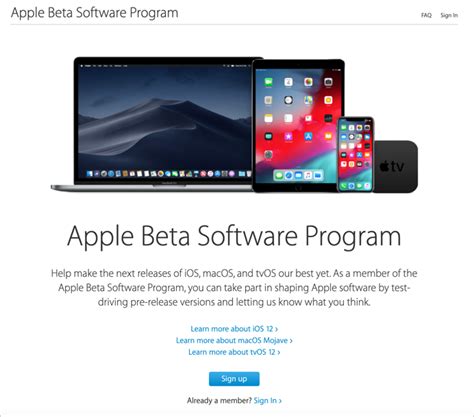 Installing and using Apple beta software .